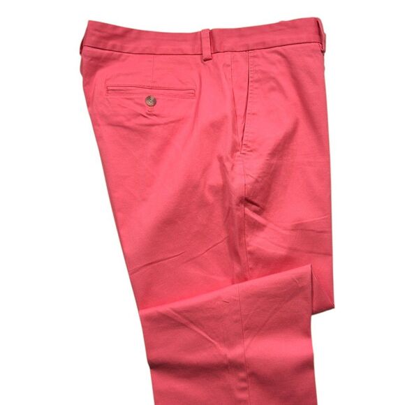 Vineyard Vines Breaker Chino Pants 34x32 Pink Cotton Stretch Flat Front Trousers - Picture 6 of 7